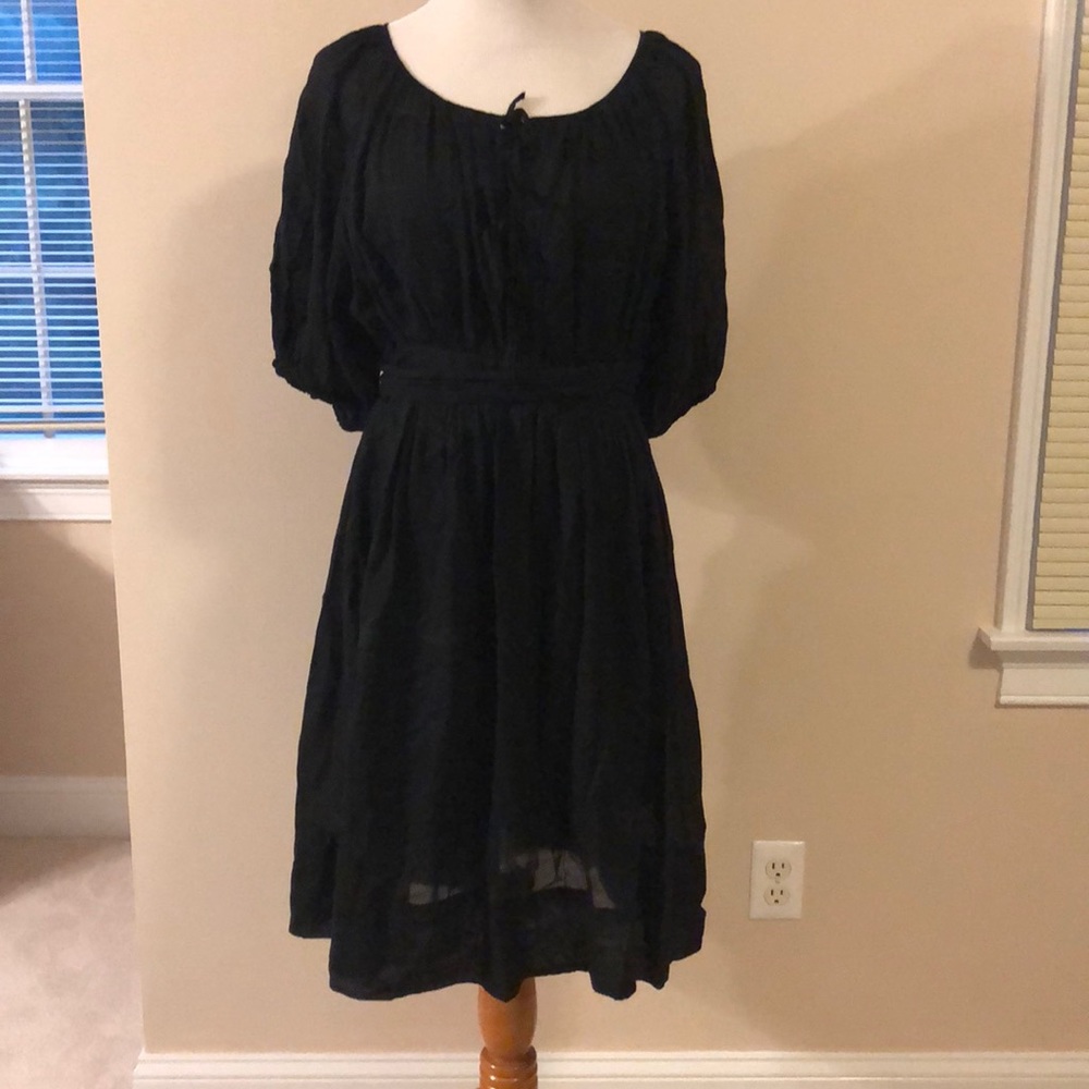 Black passant style dress with liner